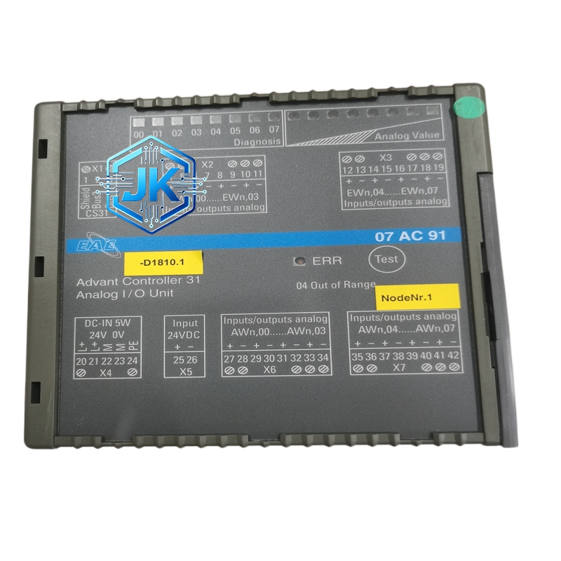 ABB GJR5252300R3101 07AC91F UNITROL 励磁系统双冗余以太网通信模块