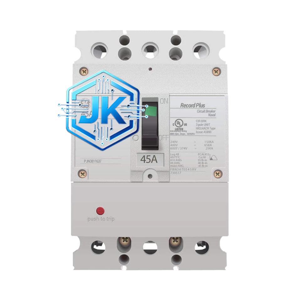 GE FBN36TE045RV Record Plus 系列塑壳断路器(MCCB,3极,45A,600V,热磁脱扣)