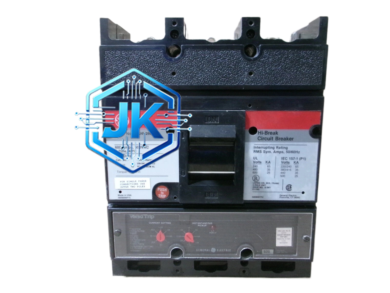 GE THJ4V2606 四极微型断路器(MCB),C型脱扣曲线,额定电流6A,10kA分断能力